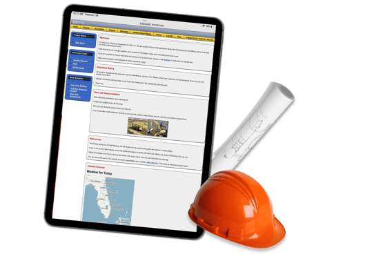 Digital field tracking software for excavation contractors – Field Link interface with hard hat and plans