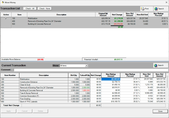 Estimating Link Move Money Screenshot